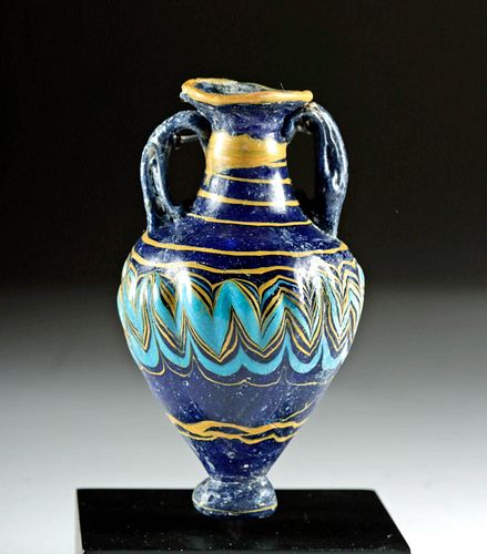 Gorgeous Greek Core-Form Glass Amphoriskos