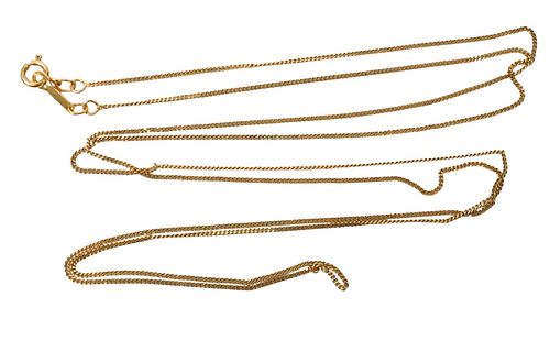  14 Karat Gold Necklace, length 30 inches, 2.5 grams