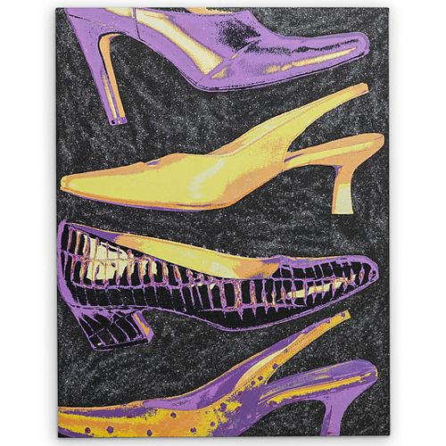 Andy Warhol Style "Diamond Dust Shoes" Mixed Media