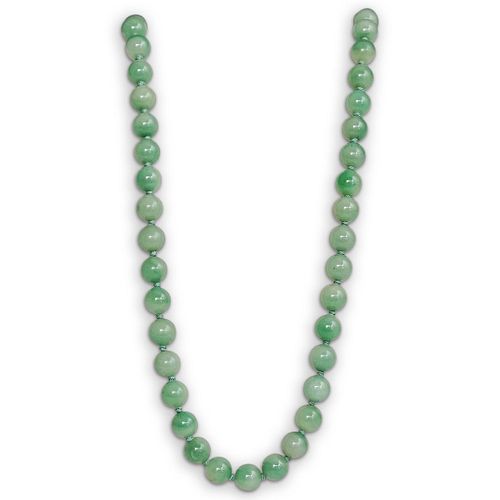 12K and Jade Bead Necklace