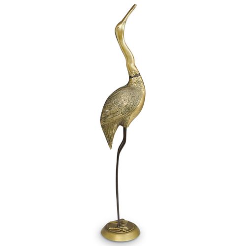 Crane Bird Brass Sculpture