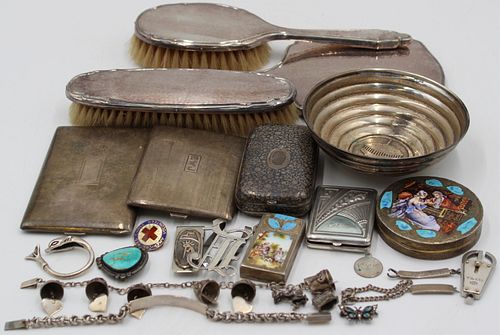 SILVER. Assorted Silver Jewelry and Objects.