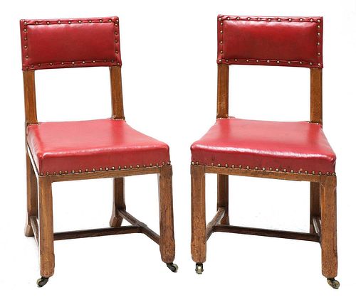 A pair of Reformed Gothic oak side chairs,