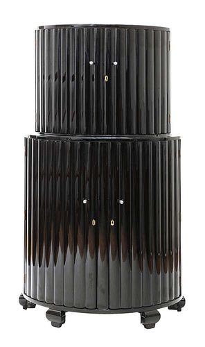 An Art Deco ebonised cocktail cabinet,