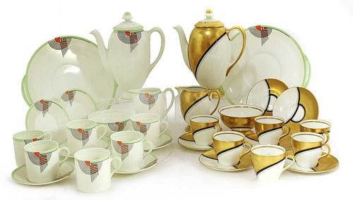 Two Royal Doulton coffee sets: 'De Luxe' and 'Tango',