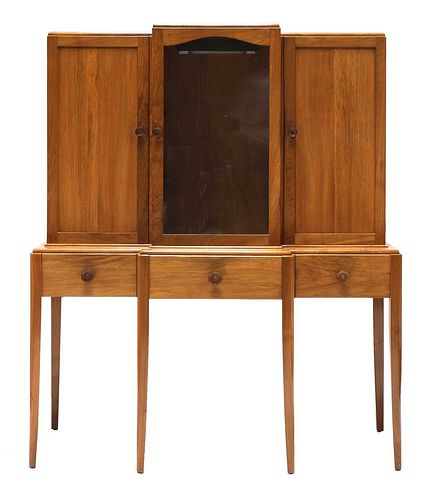 A Gordon Russell Art Deco walnut breakfront cabinet,