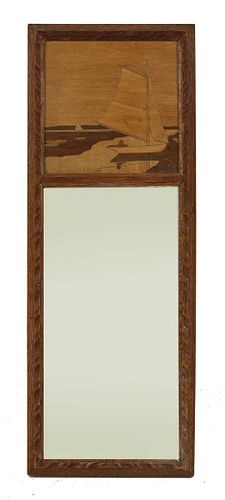 A Rowley Gallery oak wall mirror,
