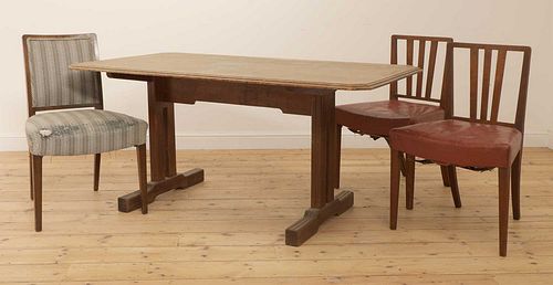 An Art Deco oak 'Token Works' dining table,
