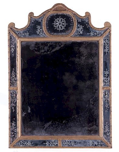 18th C Paneled Venetian Glass Wall Mirror