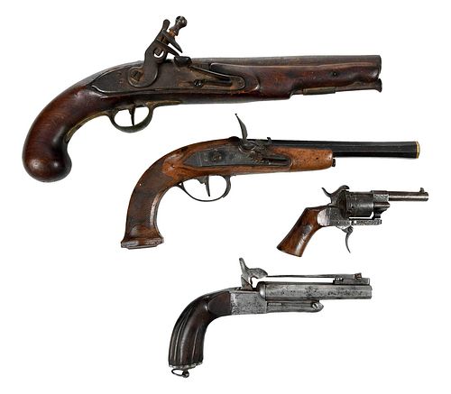 Four Antique European Pistols 