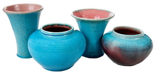Four Pisgah Forest Pottery Vases