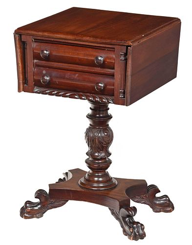Classical Style Carved Mahogany Work Table