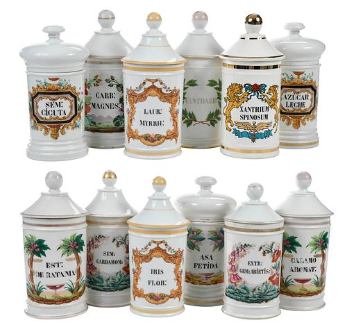 Set of Twelve Apothecary Jars