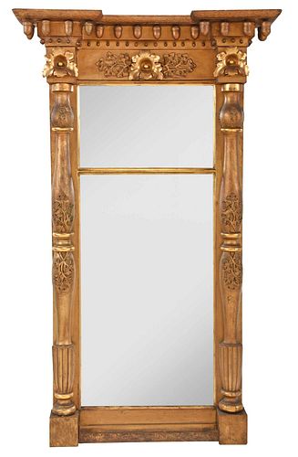 Very Large American Classical Giltwood Pier Mirror