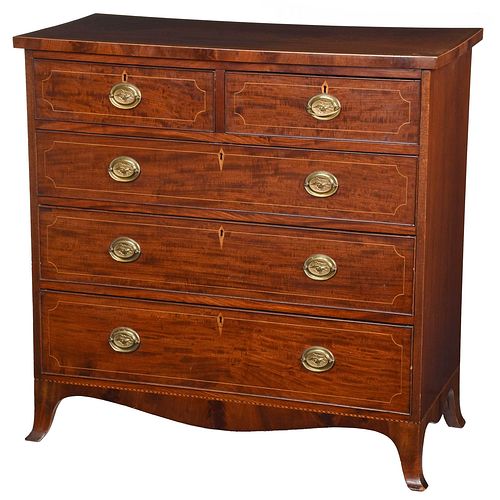 American Federal Inlaid Mahogany Five Drawer Chest