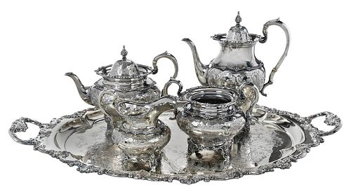 Sterling and Coin Silver Tea Service, Hayden & Gregg 