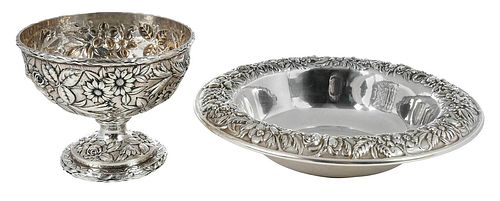 Kirk Repousse Sterling Compote and Bowl