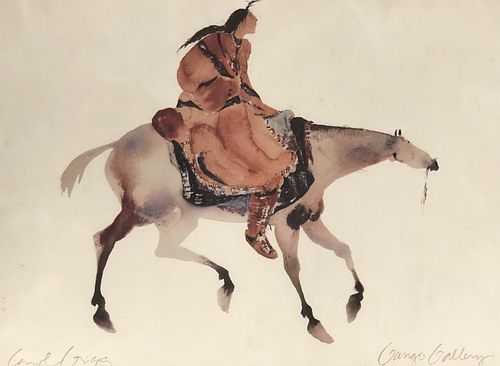 sgnd CAROL GRIGG Gango Gallery NATIVE AMERICAN HORSE