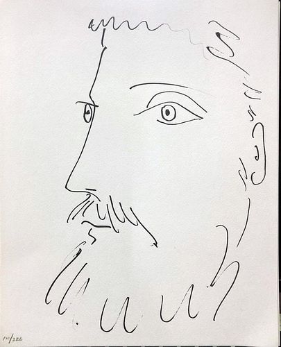 Pablo Picasso (After) - Visage d'homme profil gauche.