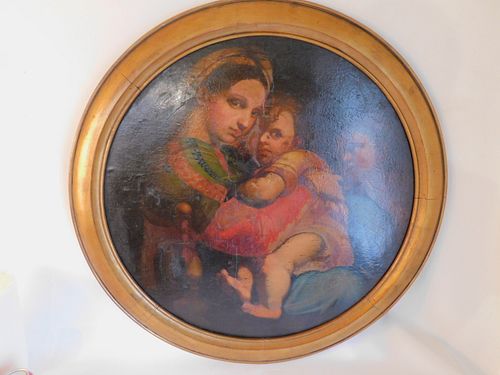 MADONNA & CHILD OIL PAINTING 