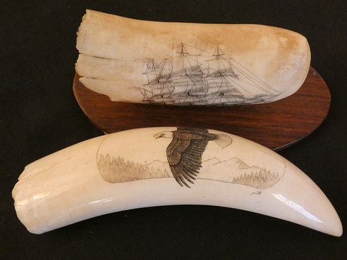 2 WHALE TOOTH ITEMS