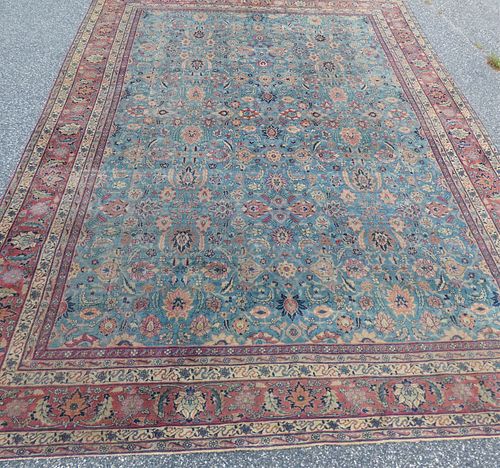 ANTIQUE BLUE MAHAL RUG 10 ft 8 by 14 ft 6 inches