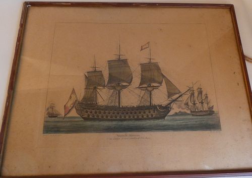 1794 FRENCH SHIP BATTLE PRINT