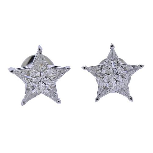 IGI Certified 14K Gold 1.26ctw Diamond Star Stud Earrings