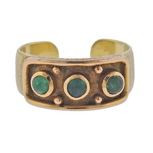 Buccellati 18k Gold Emerald Band Ring