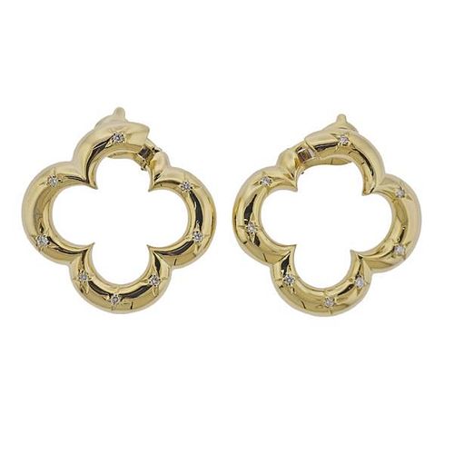 Van Cleef &amp; Arpels Alhambra 18k Gold Diamond Earrings