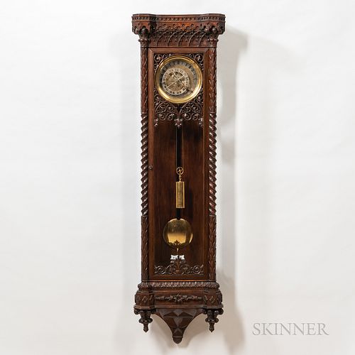 Unsigned Gothic Revival-style Astronomical Wall Regulator