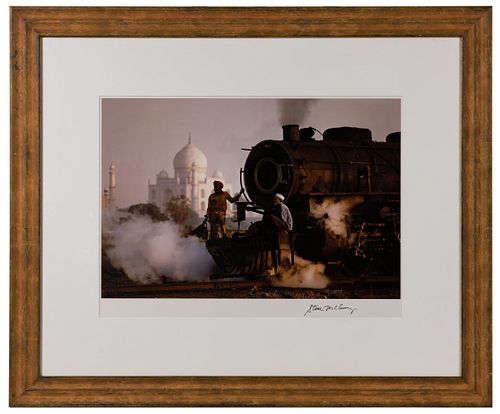 Steve McCurry (American, b.1950) 'Taj Mahal and Train' Color Photograph