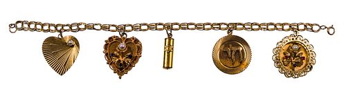 14k Yellow Gold Charm Bracelet