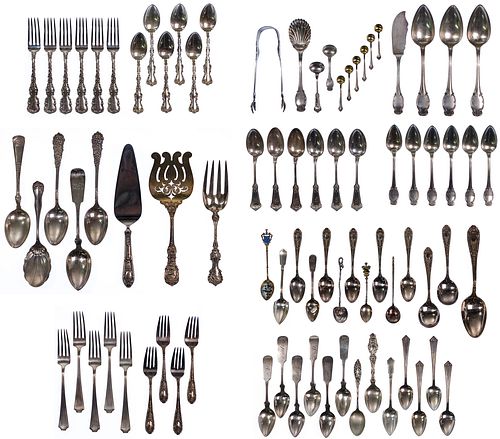 Sterling Silver and Coin Silver (900) Flatware Assortment