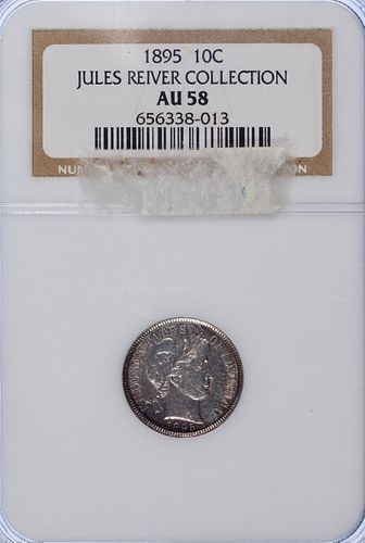 1895 10c AU-58 NGC