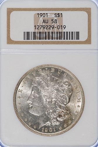 1901 $1 AU-58 NGC