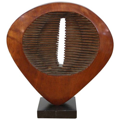 Modern Monumental Abstract Carved Wood Sculpture