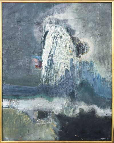 Arthur Okamura Abstract Composition Oil on Canvas