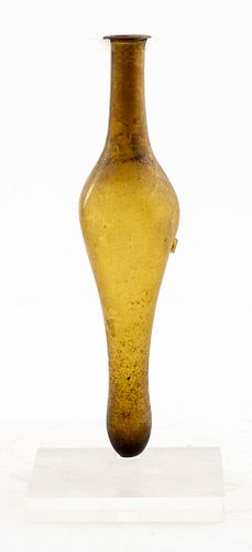 Ancient Roman Amber Glass Flask