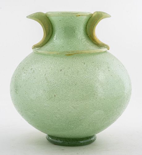 Flavio Poli  "Pulegoso" Vase w/ Gold Leaf, c. 1935