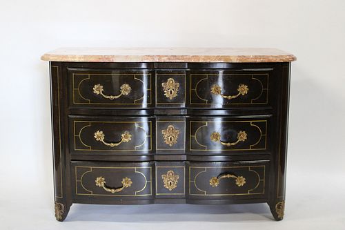 Fine Quality Bronze Mounted, Inlaid & Marbletop