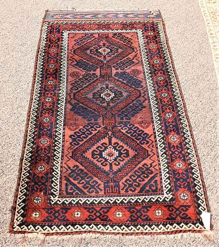 Belouch Oriental Throw Rug
3' x 5' 4"
Provenance: Fifty Year Personal Collection of Clocks and American Antiques from Thomas Bailey, Manchester, Conne