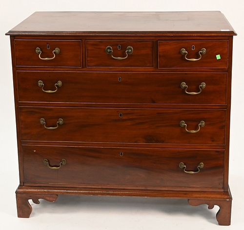 George III Mahogany Three over Three Drawer Cheston bracket baseheight 39 1/2 inches, top 22 x 43 1/2 inchesProvenance: New Haven Museum, Estate of