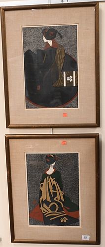 Pair of Kiyoshi Saito
1907 - 1997
Japanese Woodblocks
to include Maiko and Geisha
both pencil signed Kiyoshi Saito and artist stamp
sight size 15 3/4 