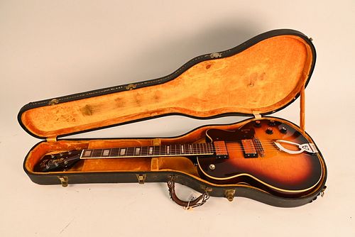Guild M-75 Electric Guitar semi - hollow body Bluesbird Aristocrat 1967 - 1970 some wear and chipping to finish fitted hard case case