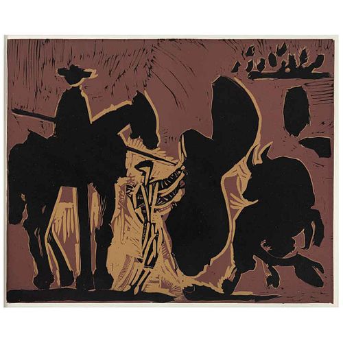 PABLO PICASSO, Avant la Pique, 1959, Sin firma, Linoleograbado de una edicion de 520, 27 x 32 cm | PABLO PICASSO, Avant la Pique, 1959, Unsigned, Lino