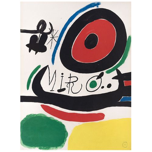 JOAN MIRÓ, Cartel para la Exposición "Tres Libres de Joan Miró en Osaka", 1970, Firmada con monograma Litografóa H.C. 76 x 56 cm | JOAN MIRÓ, Cartel p