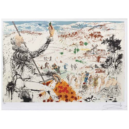 SALVADOR DALÍ, L'Age d'Or, de la suite Don Quichotte de la Mancha, 1957, Firmada, Litografía 151 / 300, 40 x 60 cm | SALVADOR DALÍ, L'Age d'Or, from t
