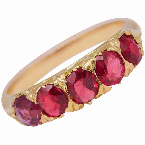 ANTIQUE RUBY 5-STONE RING