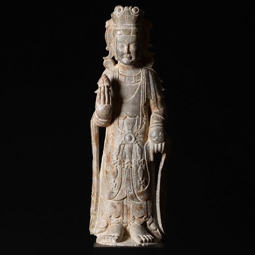 Large Chinese Limestone Figure of a Bodhisattva